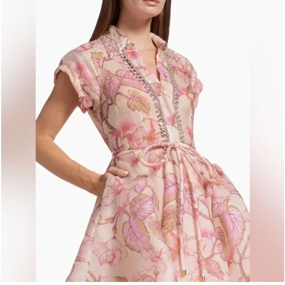 Zimmermann Pink and Cream Floral Dress